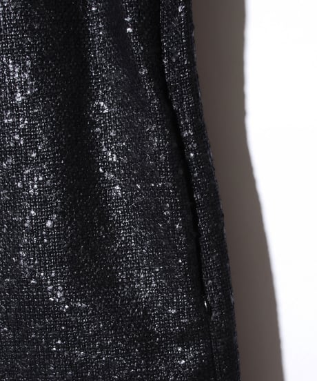 ys Yuji SUGENO (イース ユウジ スゲノ) 210831104 / Black Foil Tweed No Col lar Riders Coat