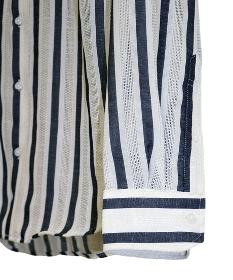 ys Yuji SUGENO (イース ユウジ スゲノ)  210830402-IVORY / Regular shirt with karami stripe stole