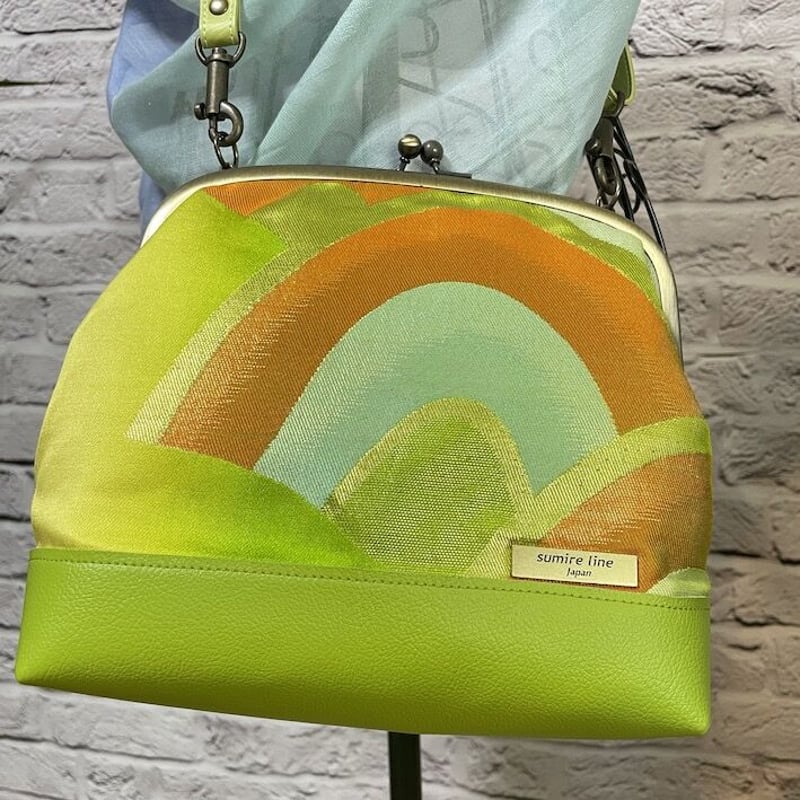 がま口ショルダーバッグ20cm／clasp shoulder bag／ライト