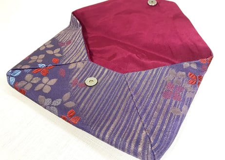 スキヤポーチ／sukiya pouch／パープル系　色とりどりの小花がステキ2