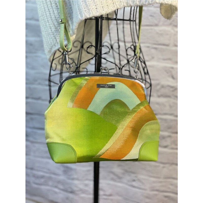 ミナペルホネン pomppia（light green） がま口 ショルダー がま口ショルダーバッグ20cm/clasp shoulder bag／ライト