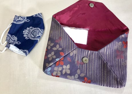 スキヤポーチ／sukiya pouch／パープル系　色とりどりの小花がステキ2