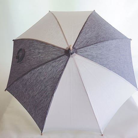 刺繍のための日傘　ラベンダーカラーと白のリネン