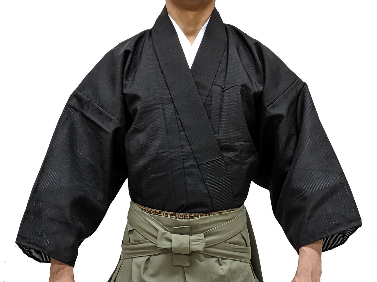 黒　麻襦袢 在庫限りLast stock】居合道着 絽 黒 Iaido-Gi Silky rayon g