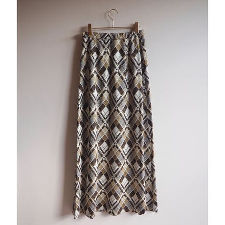 70s "Jan Celeste Ltd." metallic plaid maxi skirt