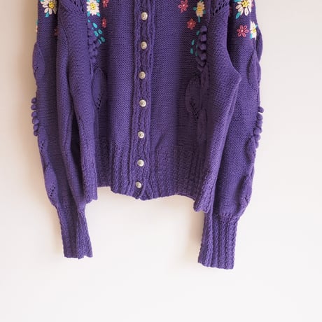 vintage floral embroidered folk cardigan