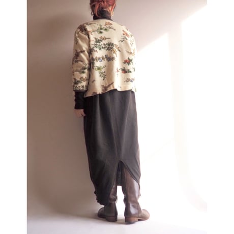 vintage floral piping cardigan