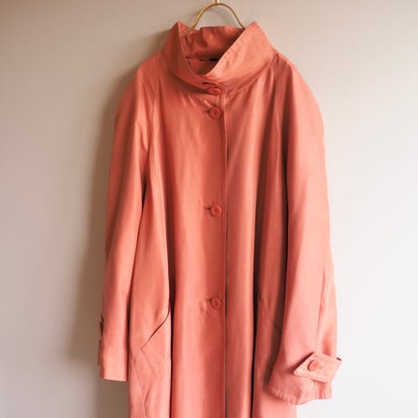 80〜90s "C&A" stand collar silk coat