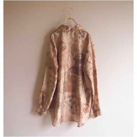 "Chico's design" abstract oversized sheer blouse