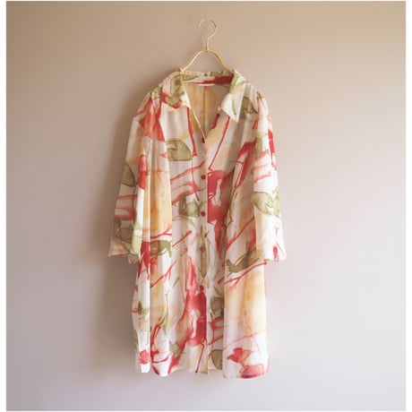 vintage oversized abstract sheer blouse