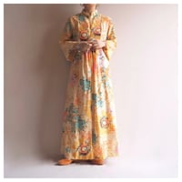 60〜70s "Dela Ann" floral metallic maxi dress