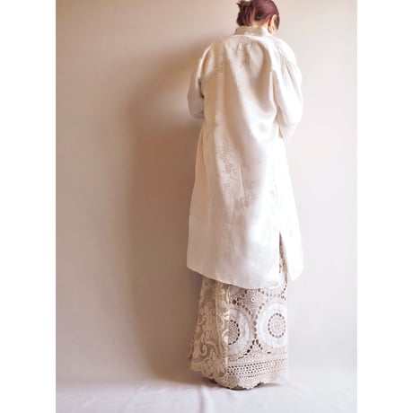 60s chinese white satin coat