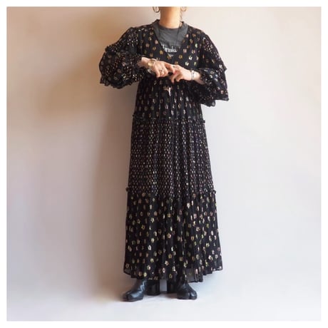 90s "ANGIE" metallic chiffon maxi dress