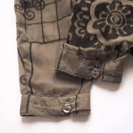 "Coldwater Creek" botanical velvet sheer blouse