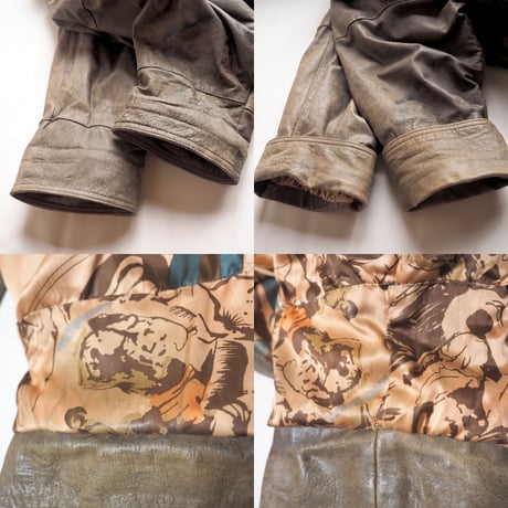vintage drawstring design leather coat