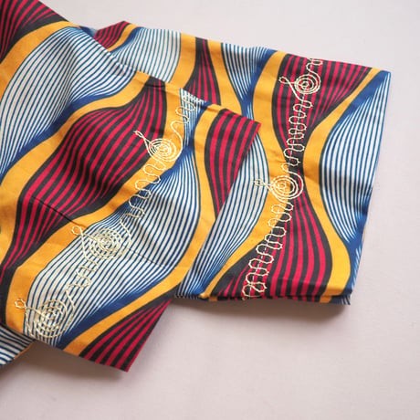 vintage african batik embroidered blouse