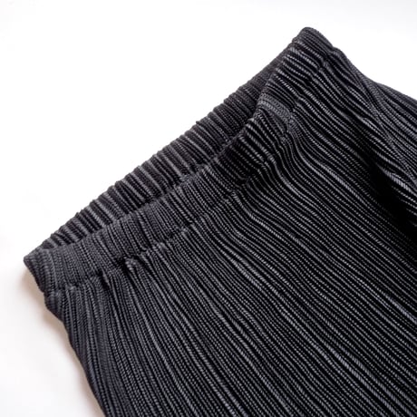 black micro pleated maxi skirt