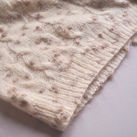 vintage nep yarn fuzzy cable cardigan