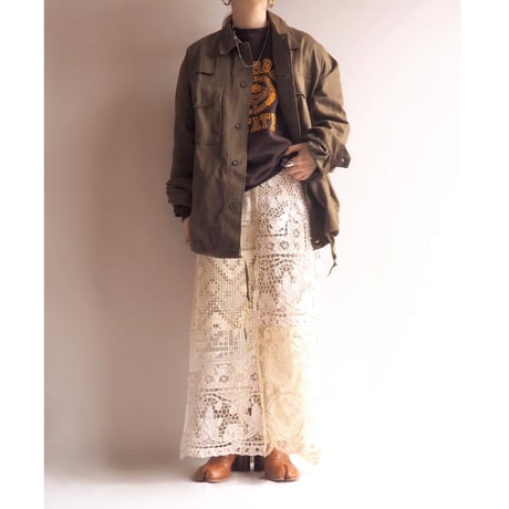 original remake lace patchwork maxi skirt 【D】