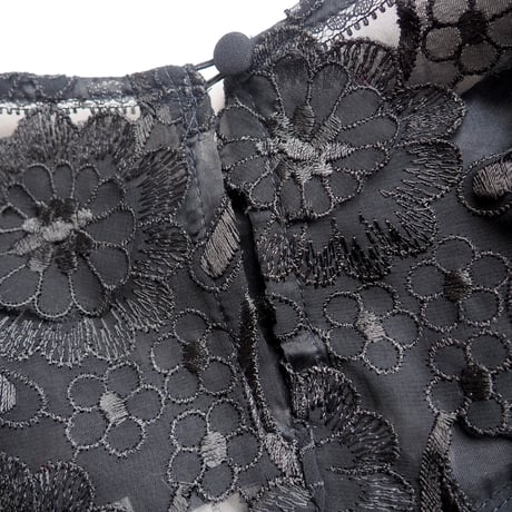 70〜80s "Andree Gaye" floral sheer blouse
