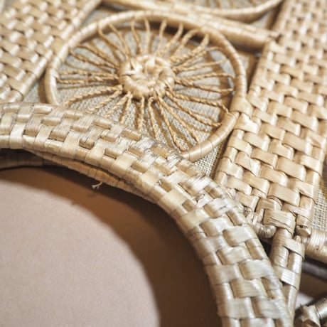 boho rattan square × circle bag