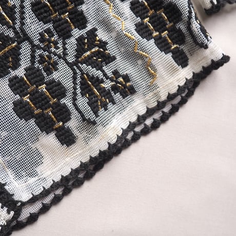 50s romanian sheer embroidered blouse