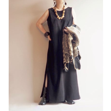 Black faux suede sleeveless maxi dress