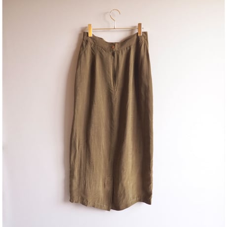 made in USA rayon olive set up (blouse & skirt)
