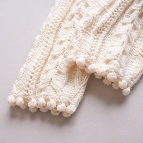 vintage popcorn design knit cardigan