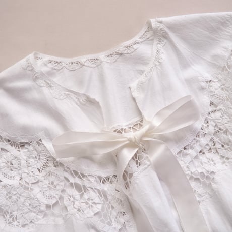 60〜70s battenberg lace collar cape