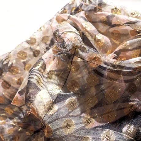 60〜70s "Contessa Monique by Florence Alper" metallic floral blouse