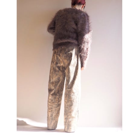 vintage texture design wide pants