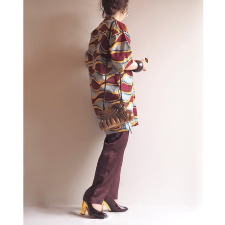 vintage african batik embroidered blouse
