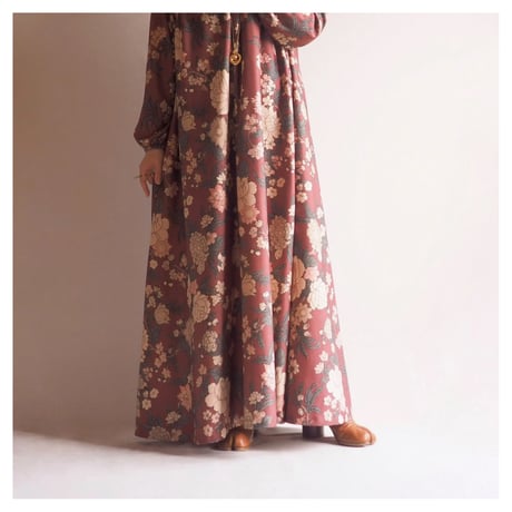 70s floral house maxi dress