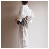 vintage puff sleeve cropped lace blouse