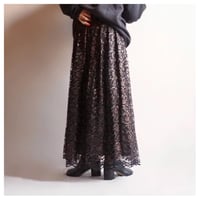 80s "Janet Maffei" lace flare maxi skirt