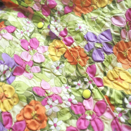 70s floral embossed house coat