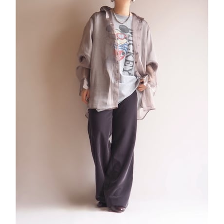 "LIMITED" oversized sheer blouse (GY)