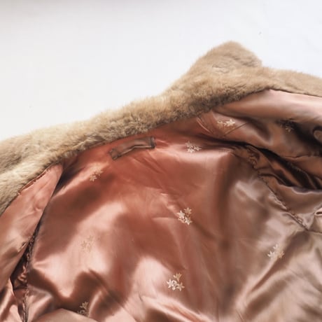 60s real fur back strap jacket