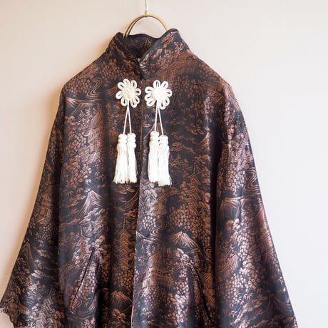 70s chinese brocade tassel jacket