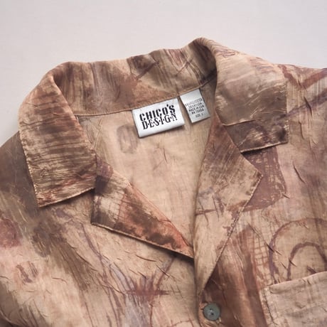 "Chico's design" abstract oversized sheer blouse