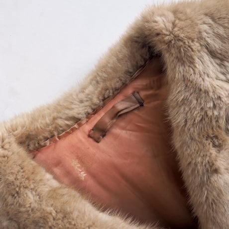 60s real fur back strap jacket