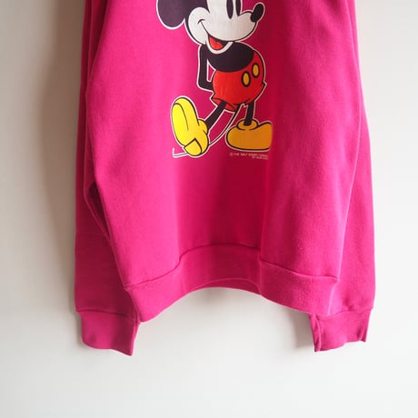 90s "Velva Sheen" mickey print sweatshirt  (magenta)