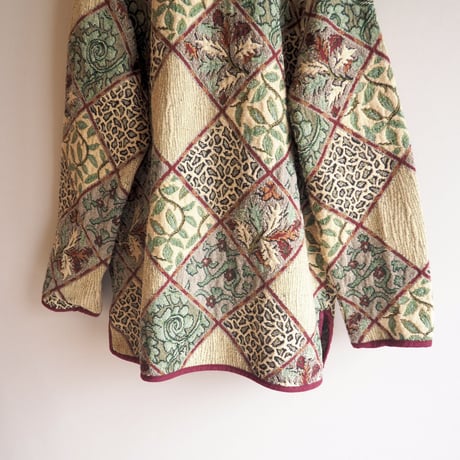 "BLAIR" floral pattern tapestry jacket