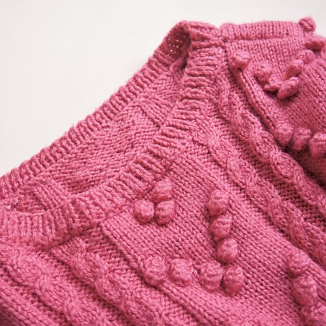 vintage pink popcorn sweater