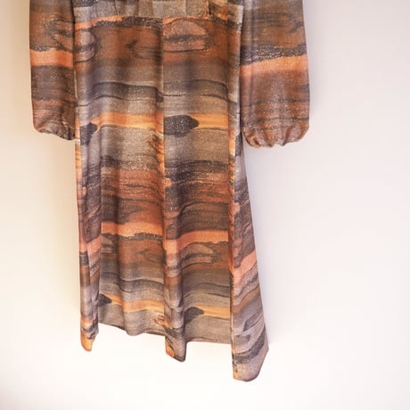 70s abstract print house midi dress