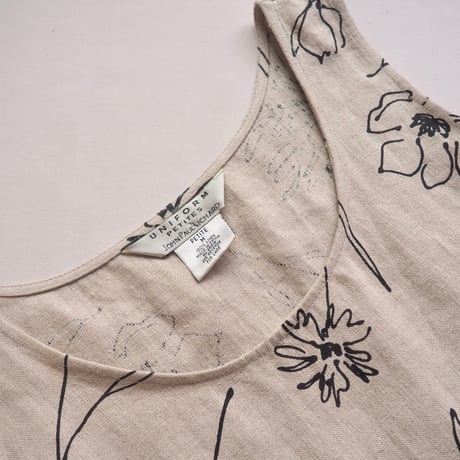 "JOHN PAUL RICHARD" floral linen sleeveless maxi dress