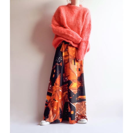 70s abstract maxi skirt