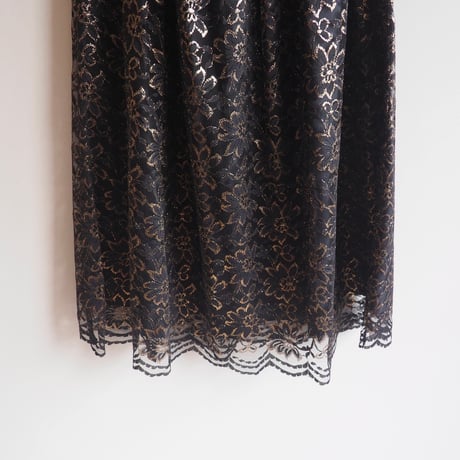 80s "Janet Maffei" lace flare maxi skirt