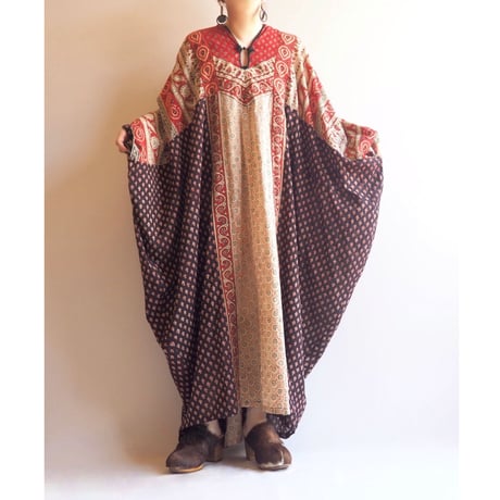 vintage oversized ethnic kaftan maxi dress